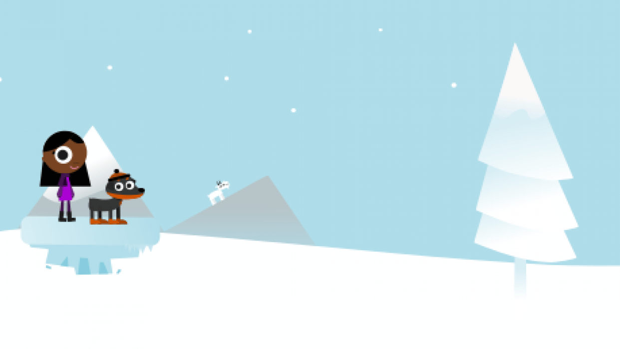 Girl and Dog game art - student project