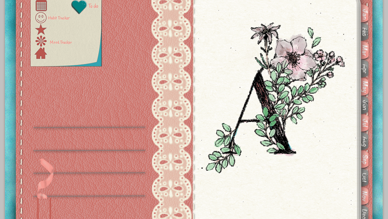 Digital Planner in Coral color - student project