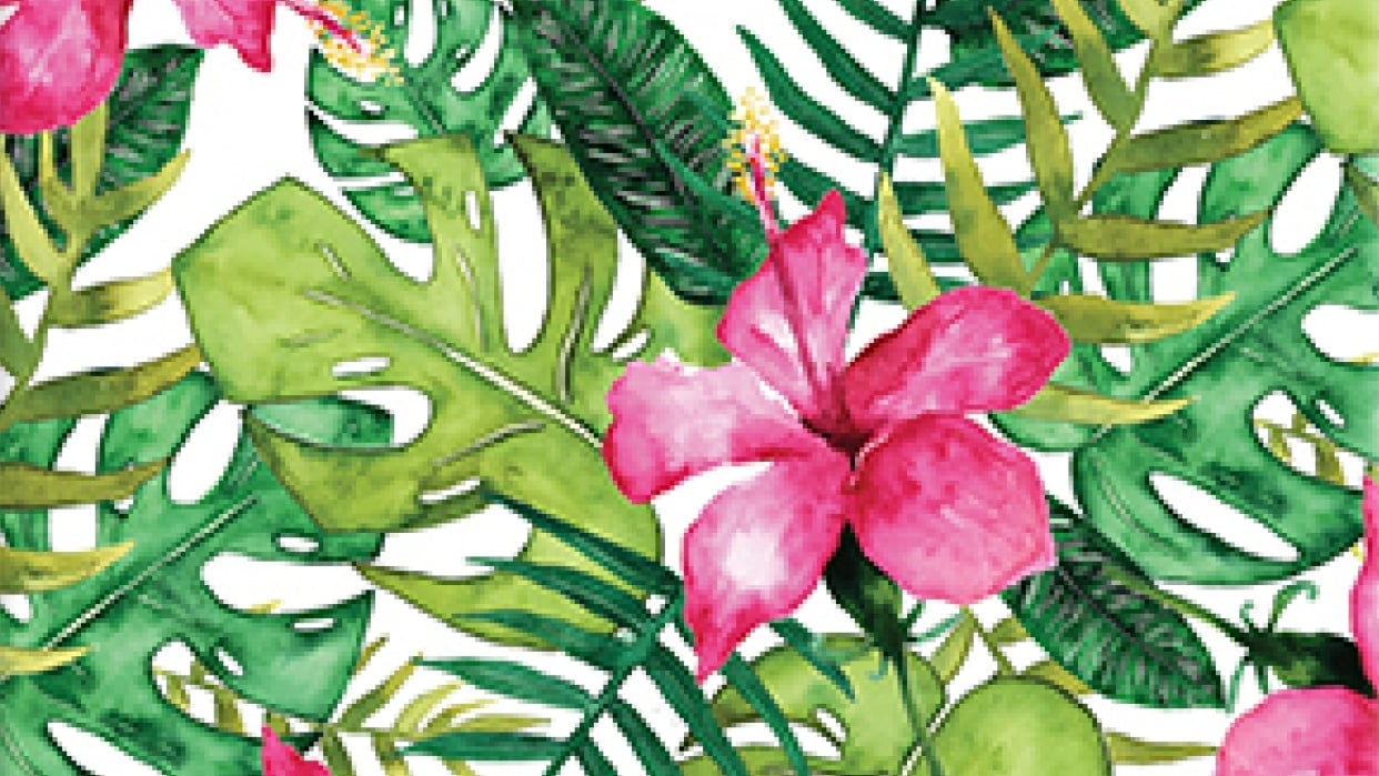 Monstera and Tropical Pattern - student project