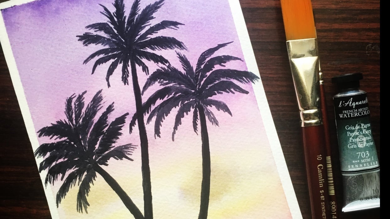Tropical sunset - student project