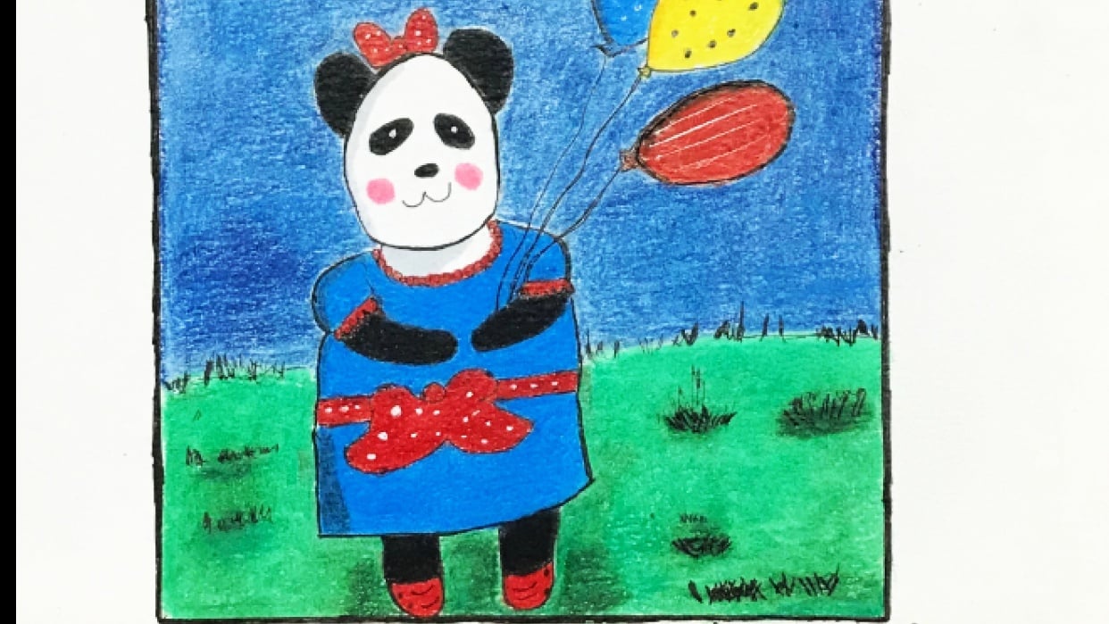 Panda and balloons - student project