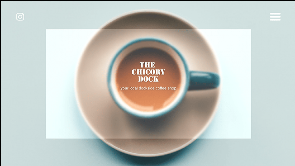The Chicory Dock Homepage with Adobe XD - student project