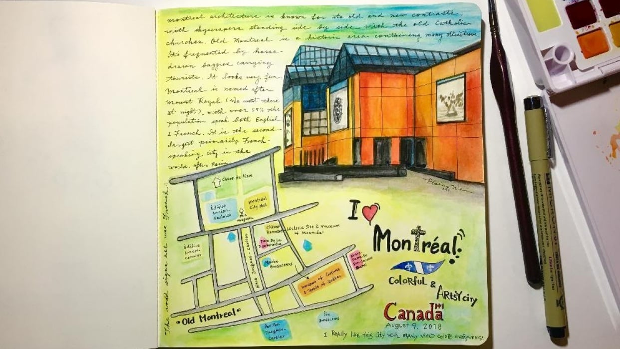 Montreal Trip sketch Journal - student project