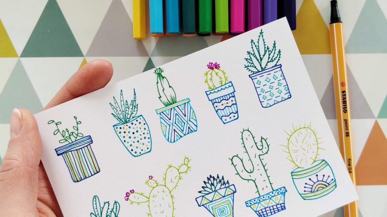 Line Drawing: Cactus & Succulent Edition - student project