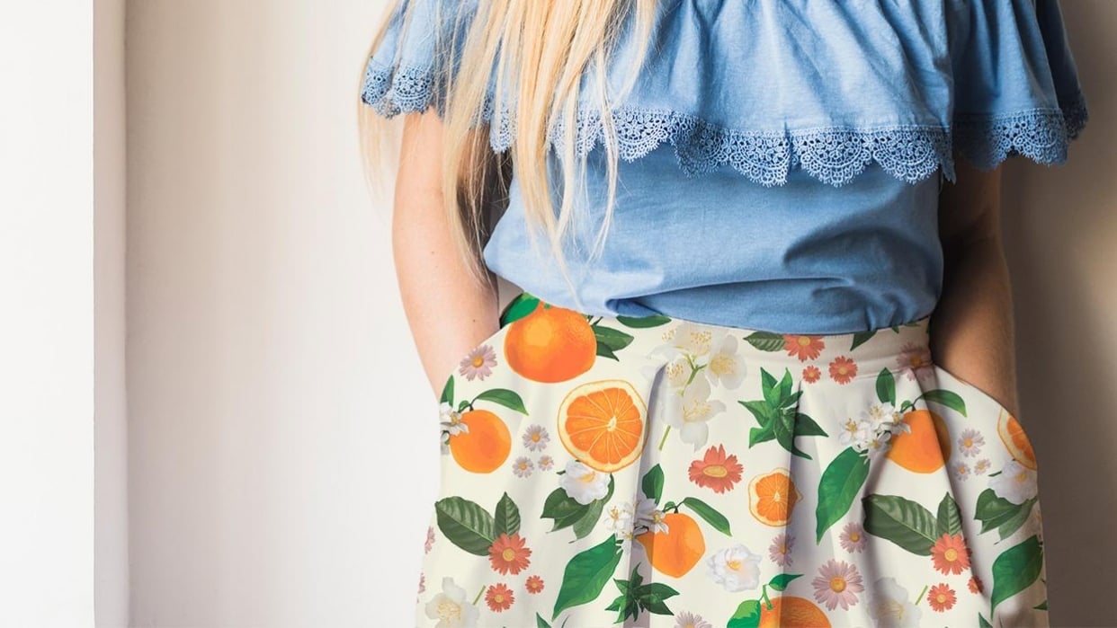 Clementine Crush Skirt Mock Up - student project