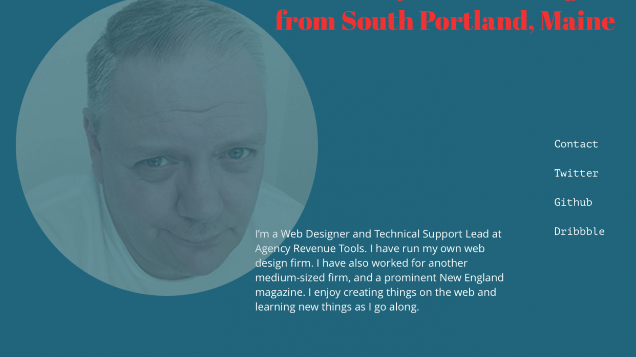One-page Web page - Typography Exercise - student project