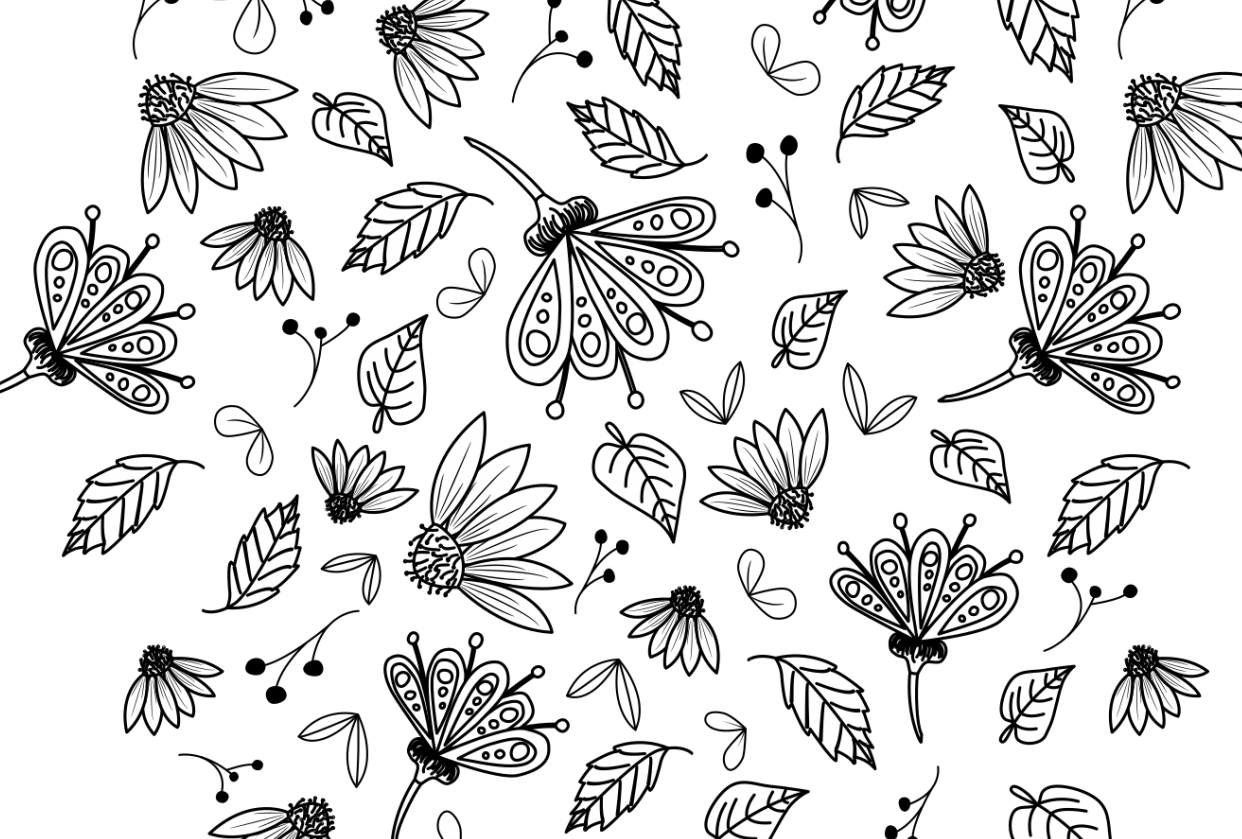 Floral wallpaper pattern - student project