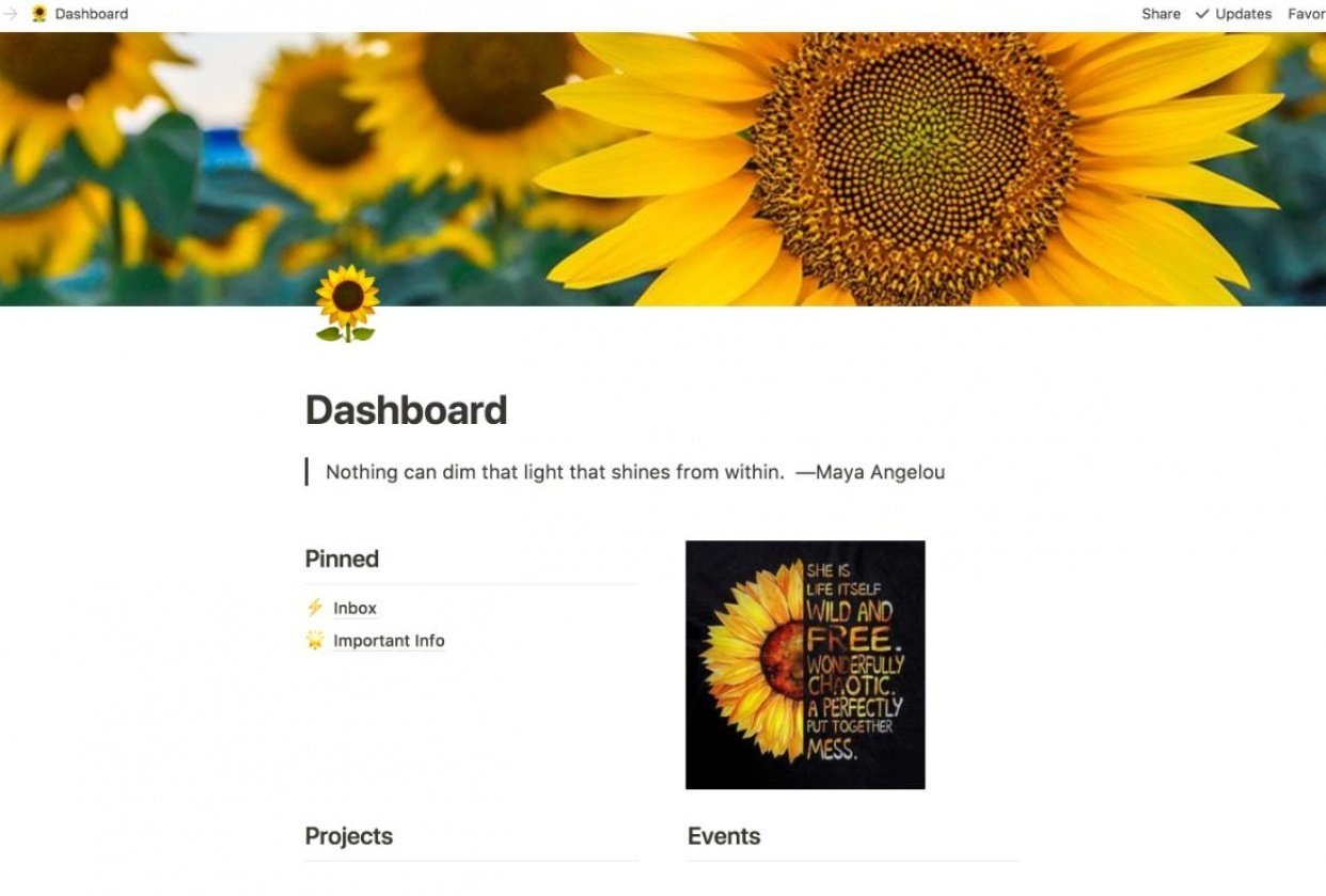 Notion Dashboard - student project