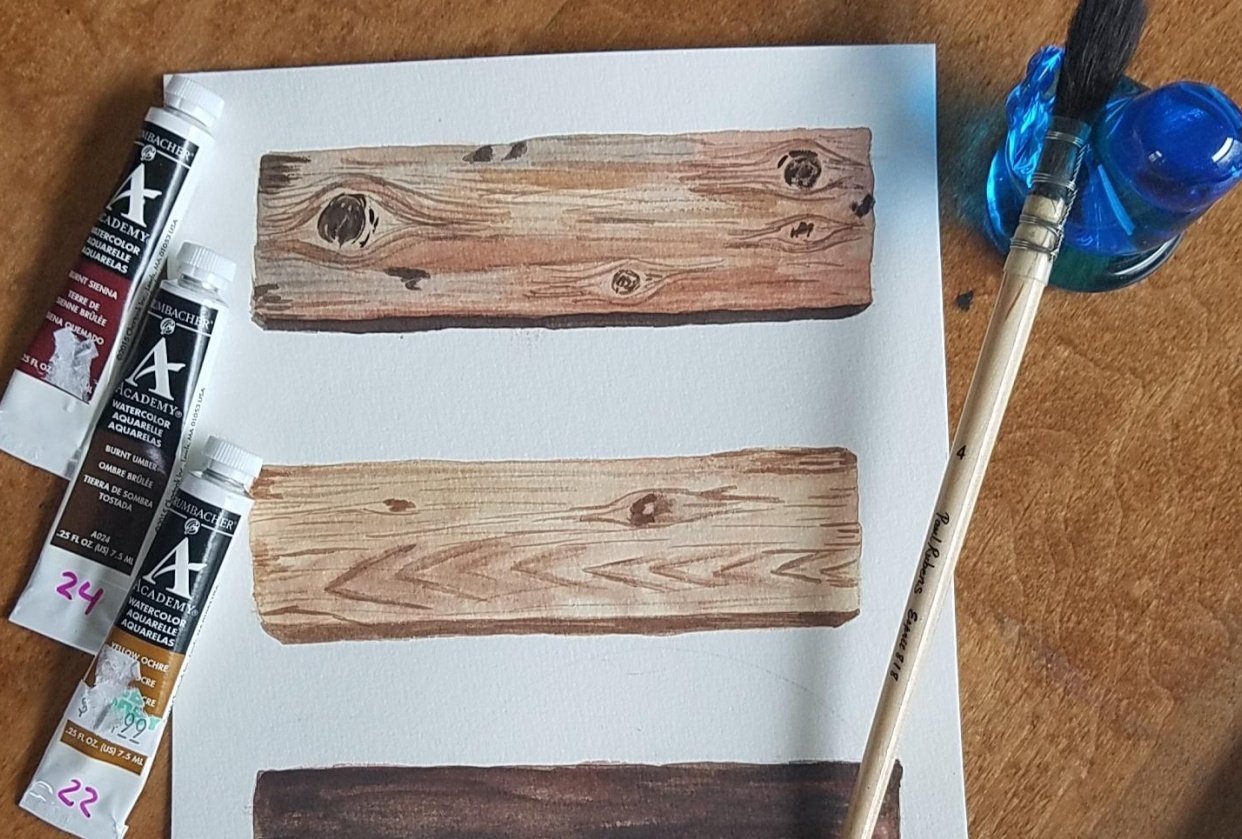 Watercolor Wood Skillshare Student Project