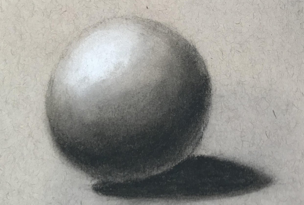 Charcoal Sphere on Toned Paper - student project