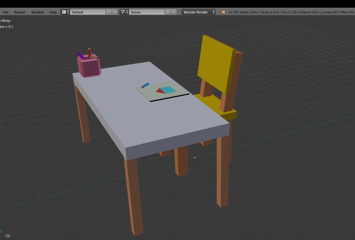 Kindergarden chair and table - student project