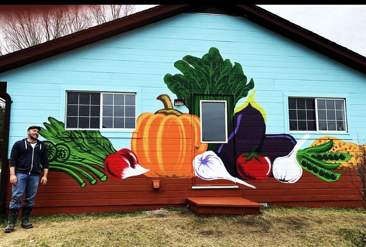 Outdoor Wall Mural for Vegan Restaurant - student project