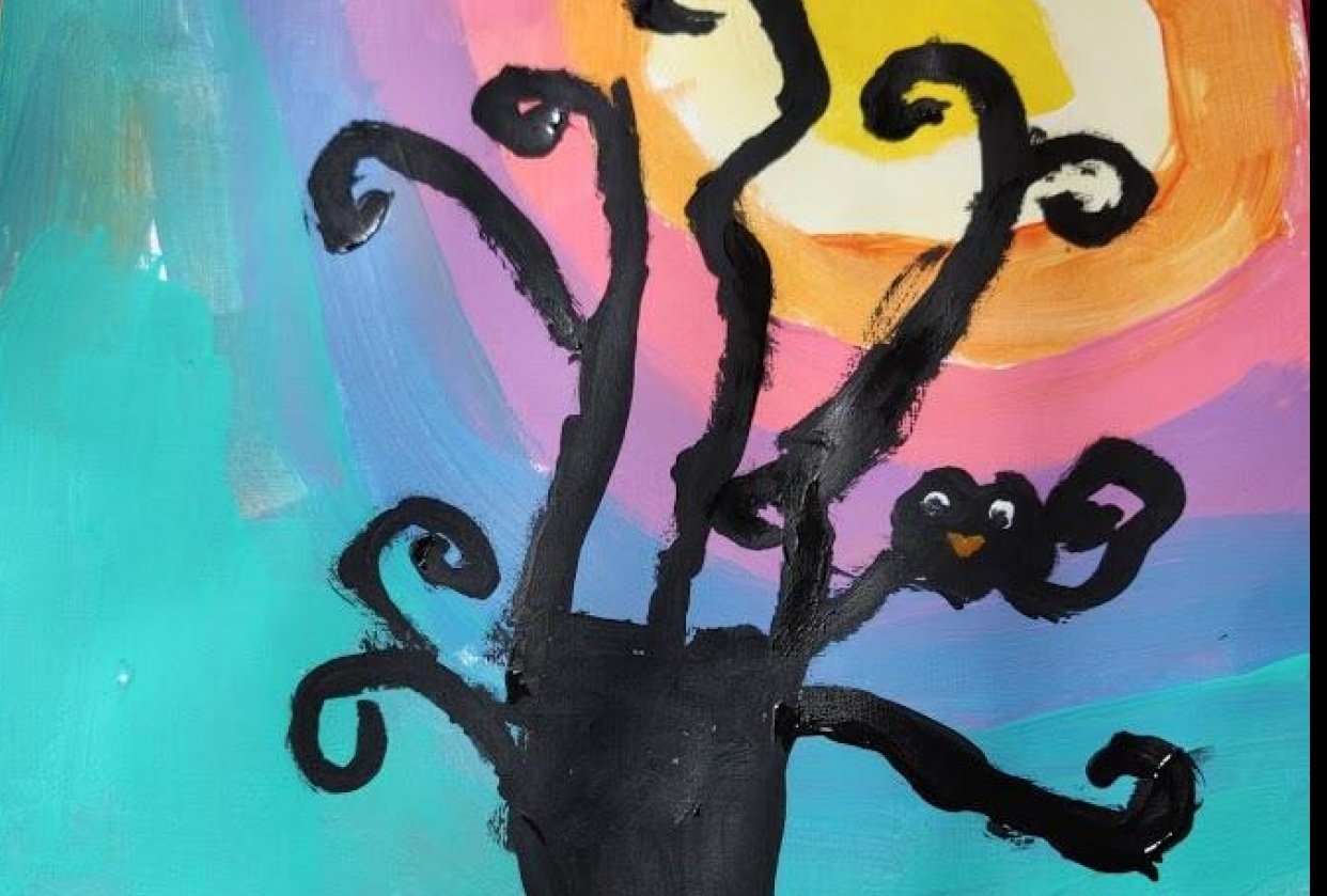 Painting with my 2 kids :) - student project