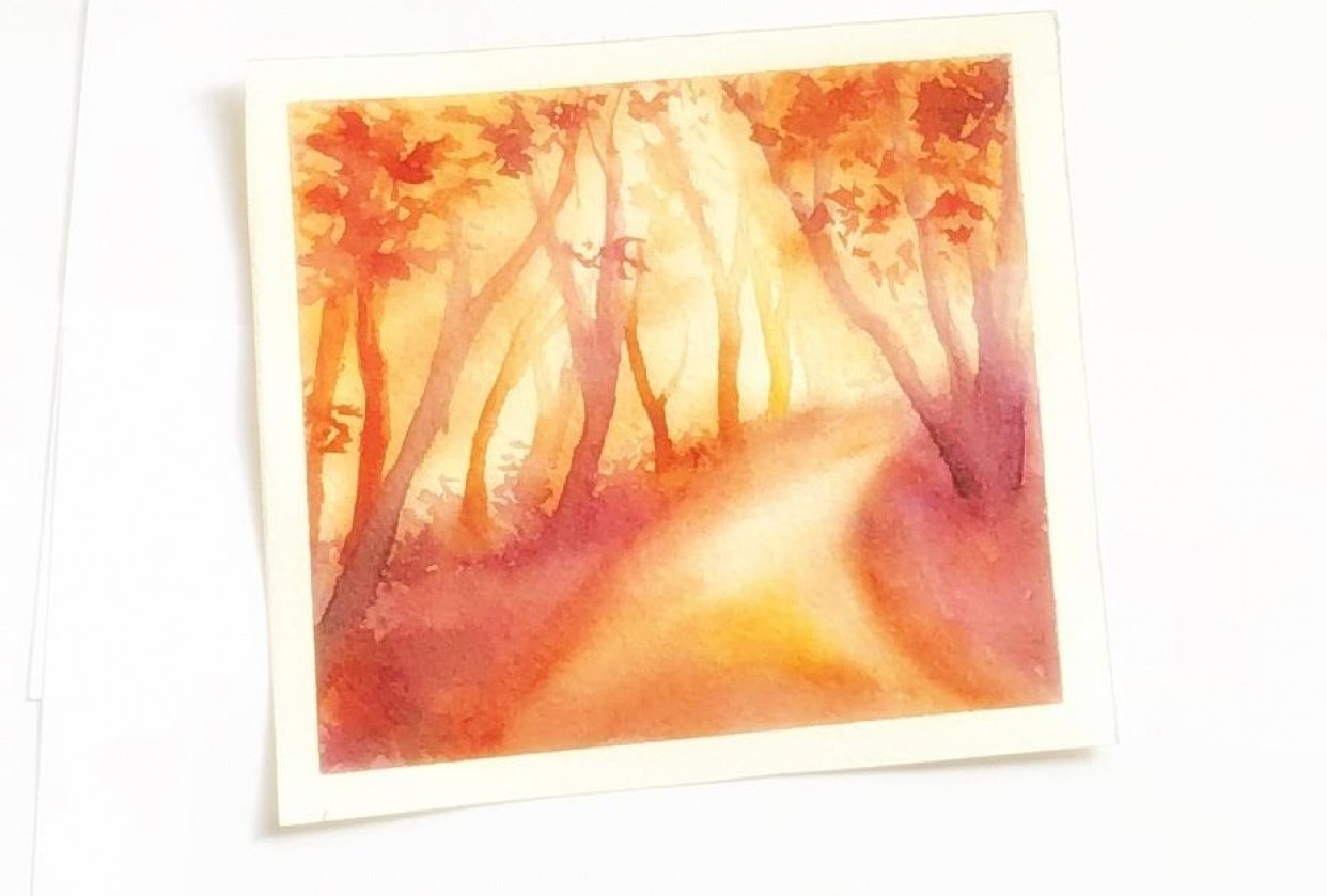Watercolor light in the forest Skillshare Student Project