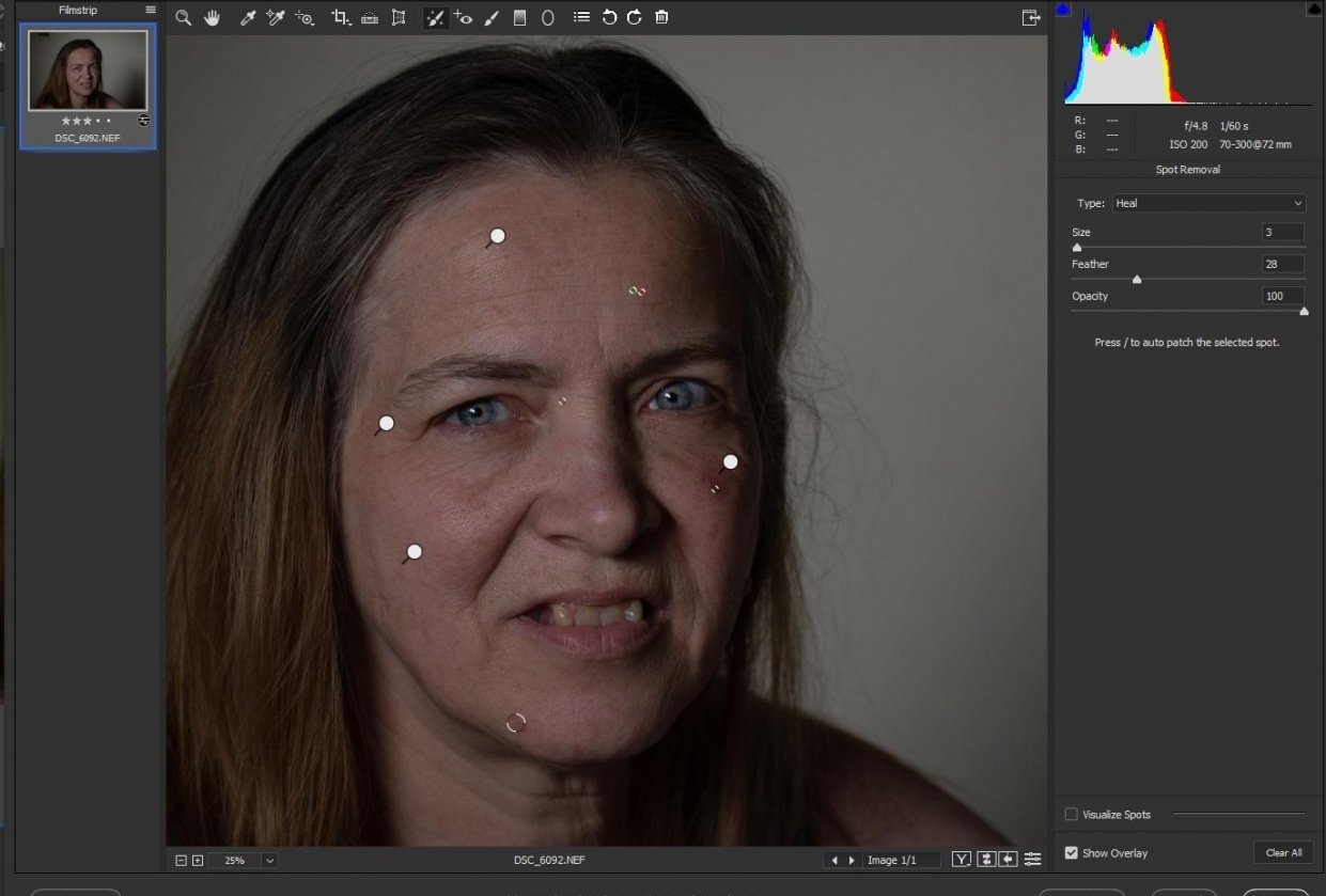 Those dots look like digital toilet paper on my face - student project