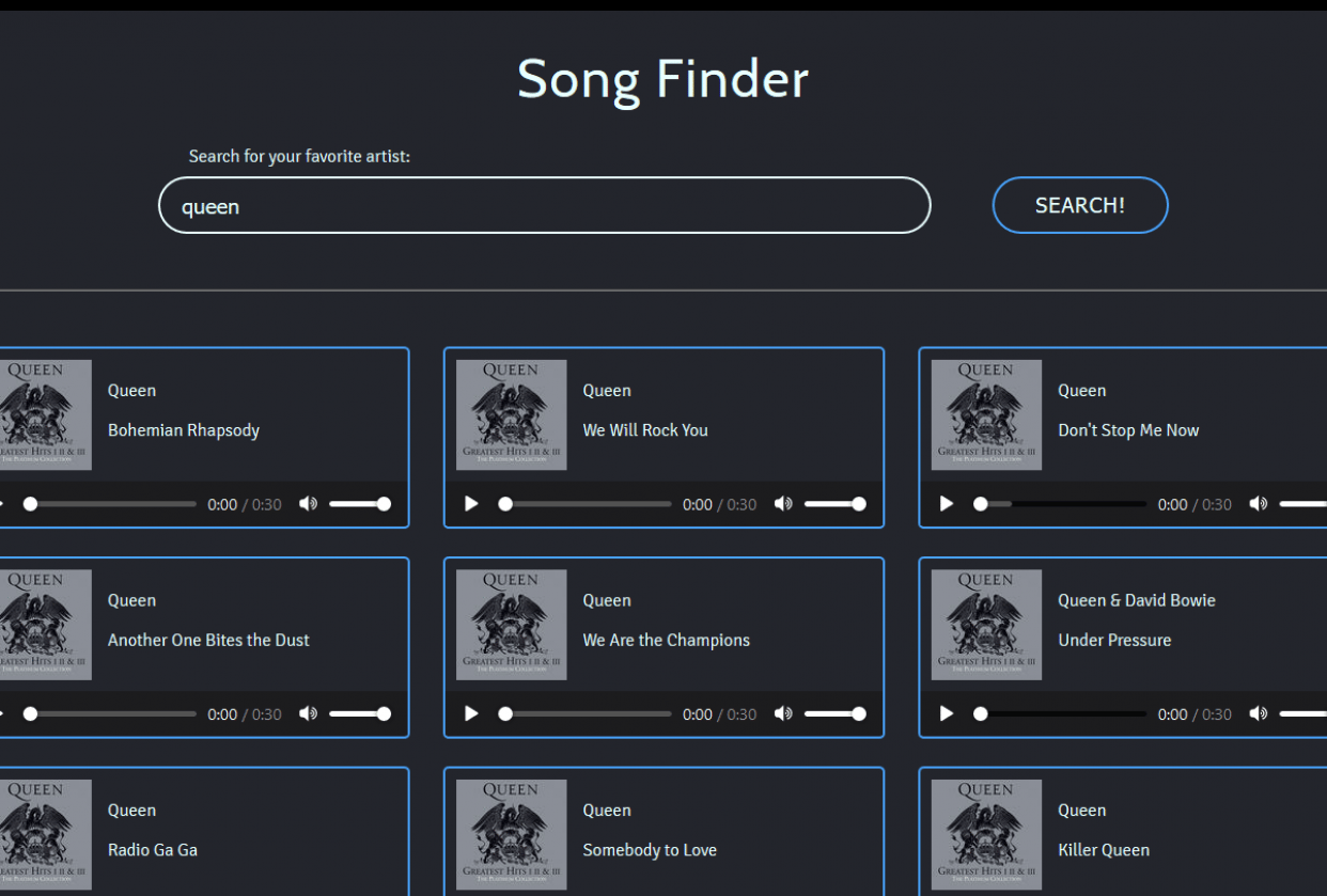 Song finder - student project