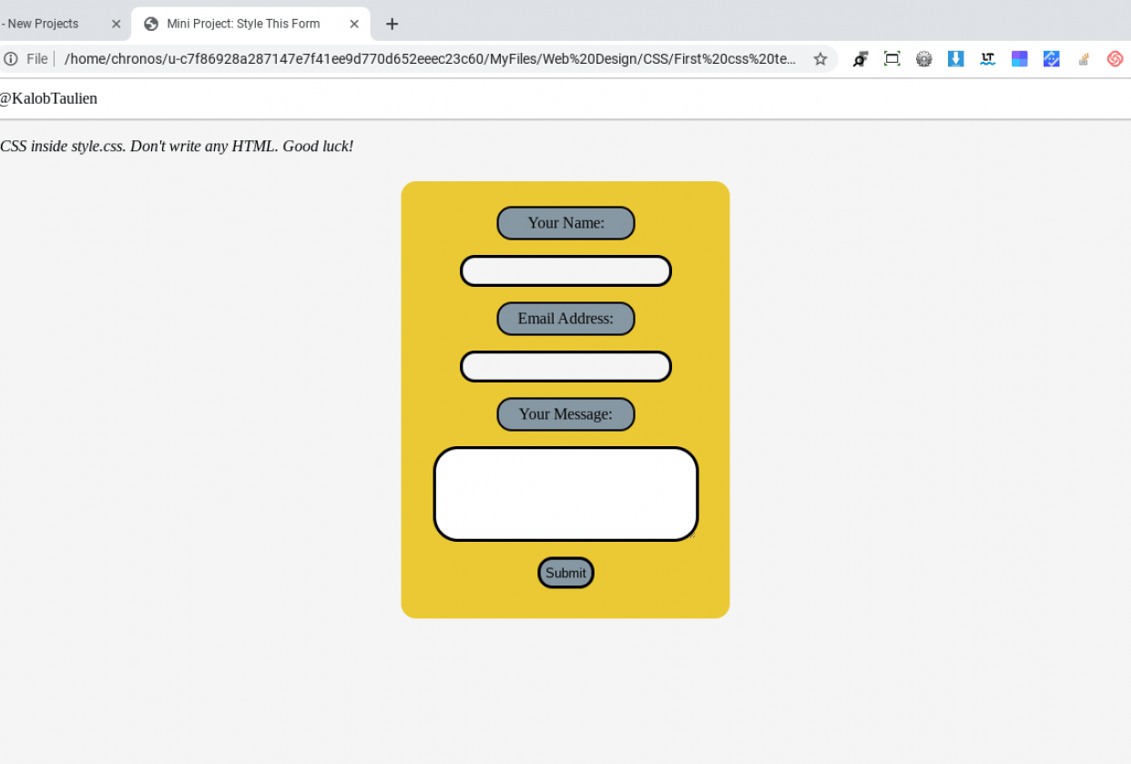 First CSS task | Skillshare Student Project