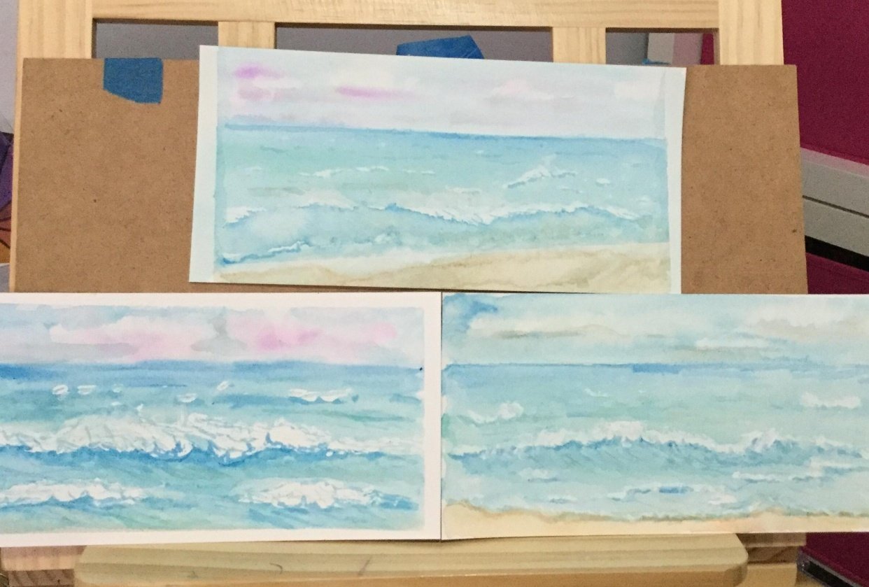 3 sea scapes - student project