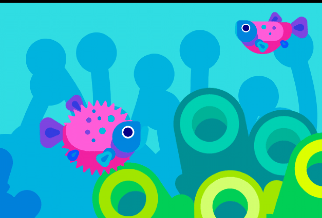 Interactive fishes - student project