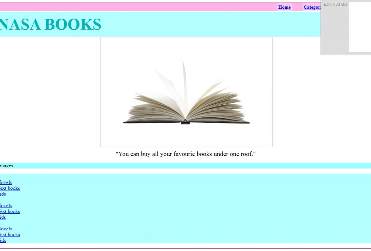 Very first HTML site - student project