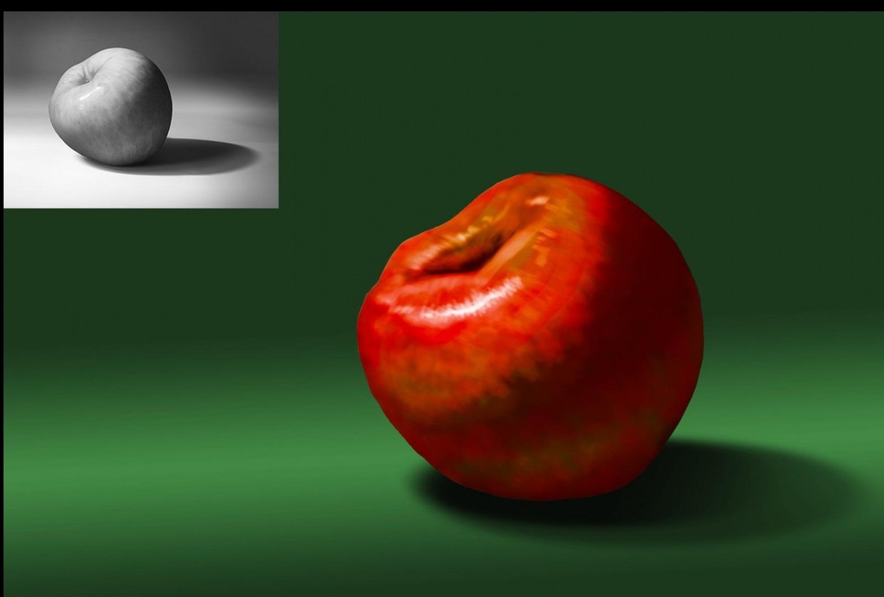 First Digital Apple Painting Skillshare Student Project