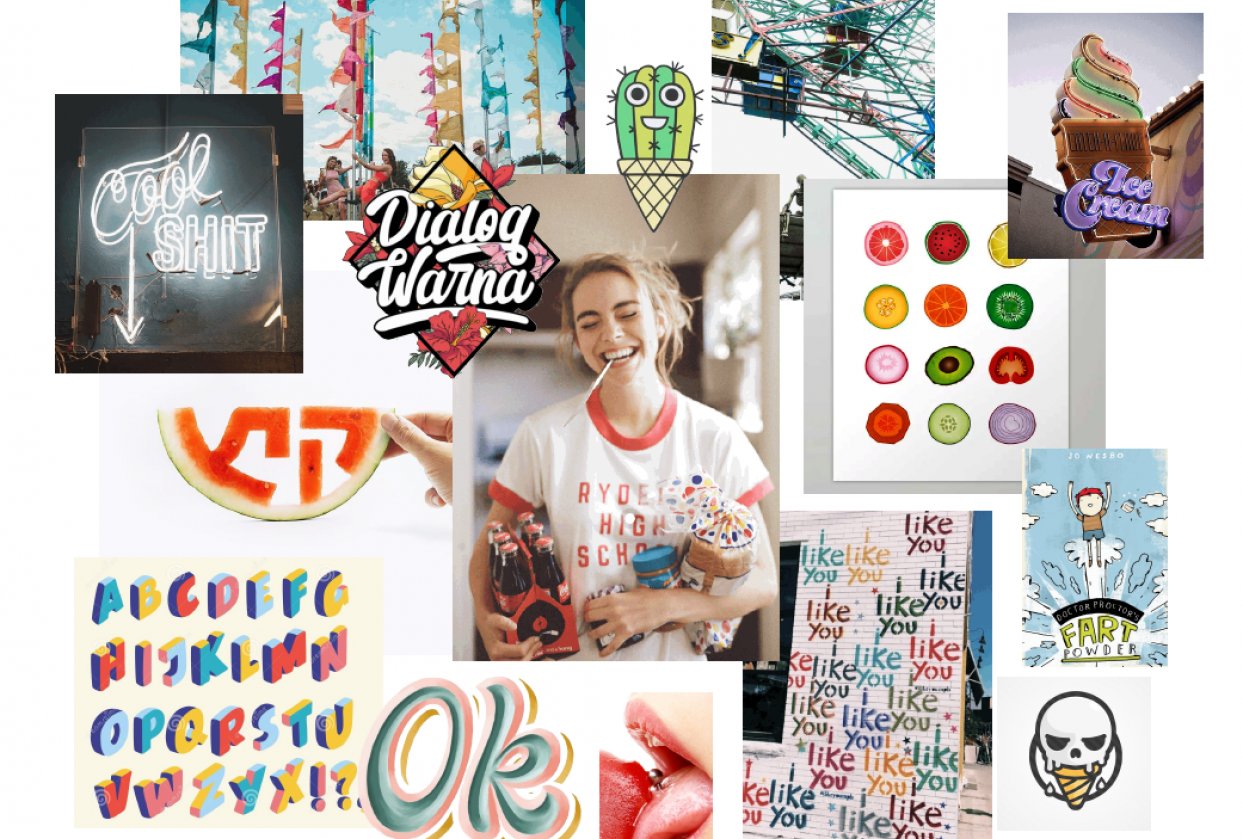 Moodboard for an ice cream store - student project
