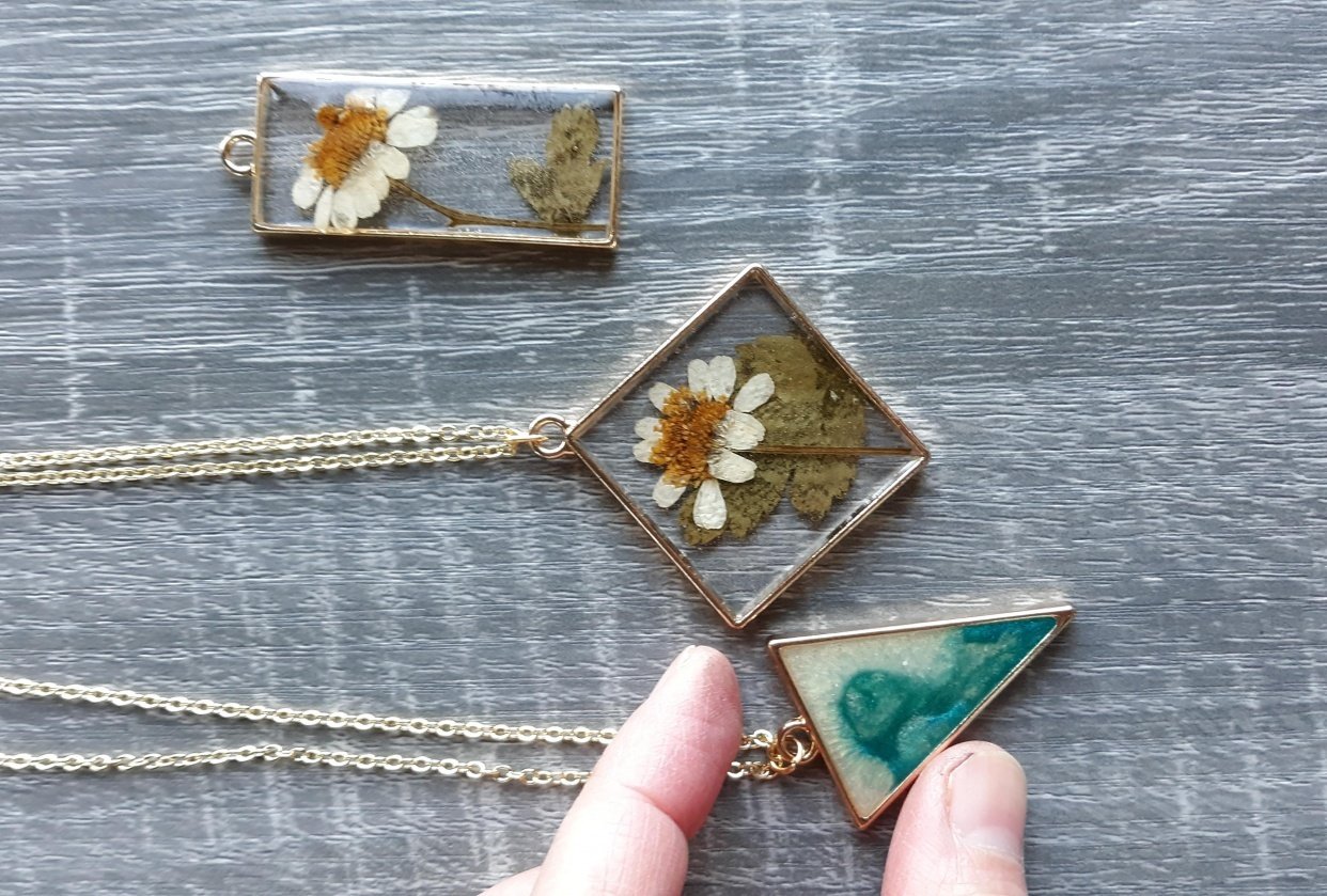 Resin necklaces! - student project