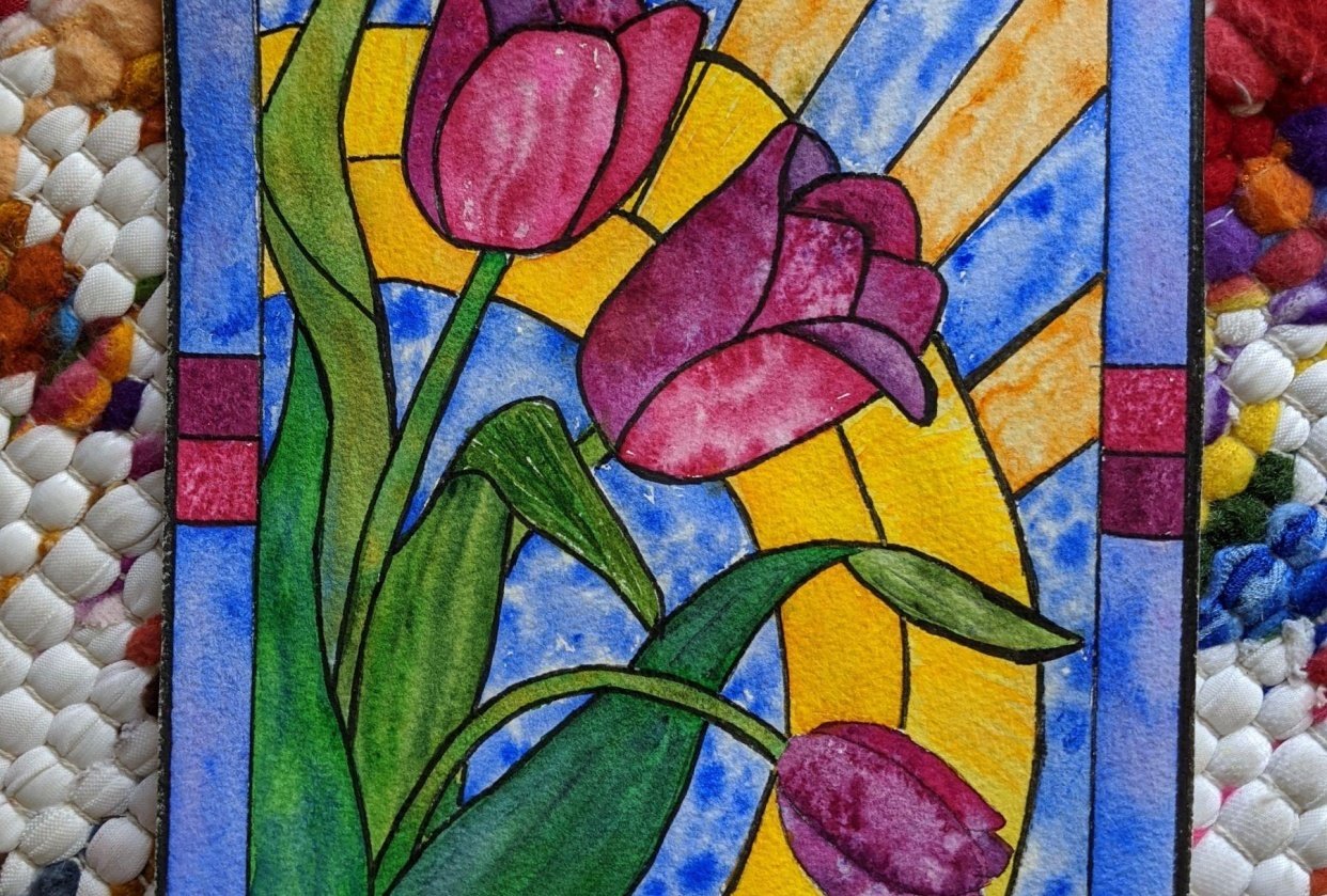 Stained glass tulip - student project