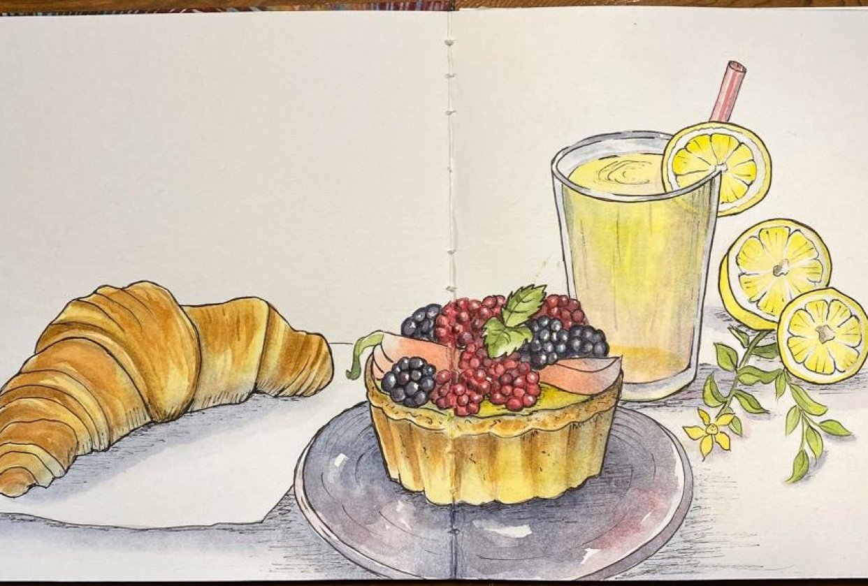 Cafe Sketching With Asya Alexandrova Skillshare Student Project
