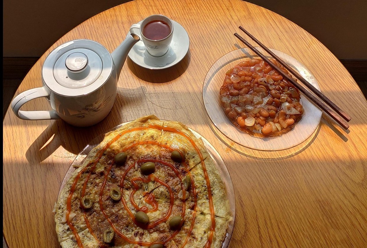 Eggs & Beans with Vietnamese Green Tea - student project