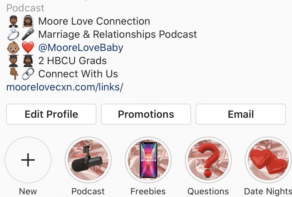 Moore Love IG Bio - student project
