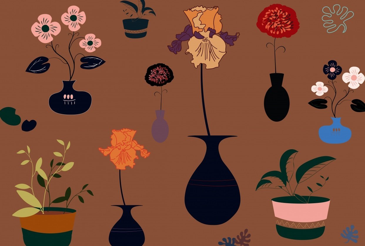 Houseplants and Iris - student project
