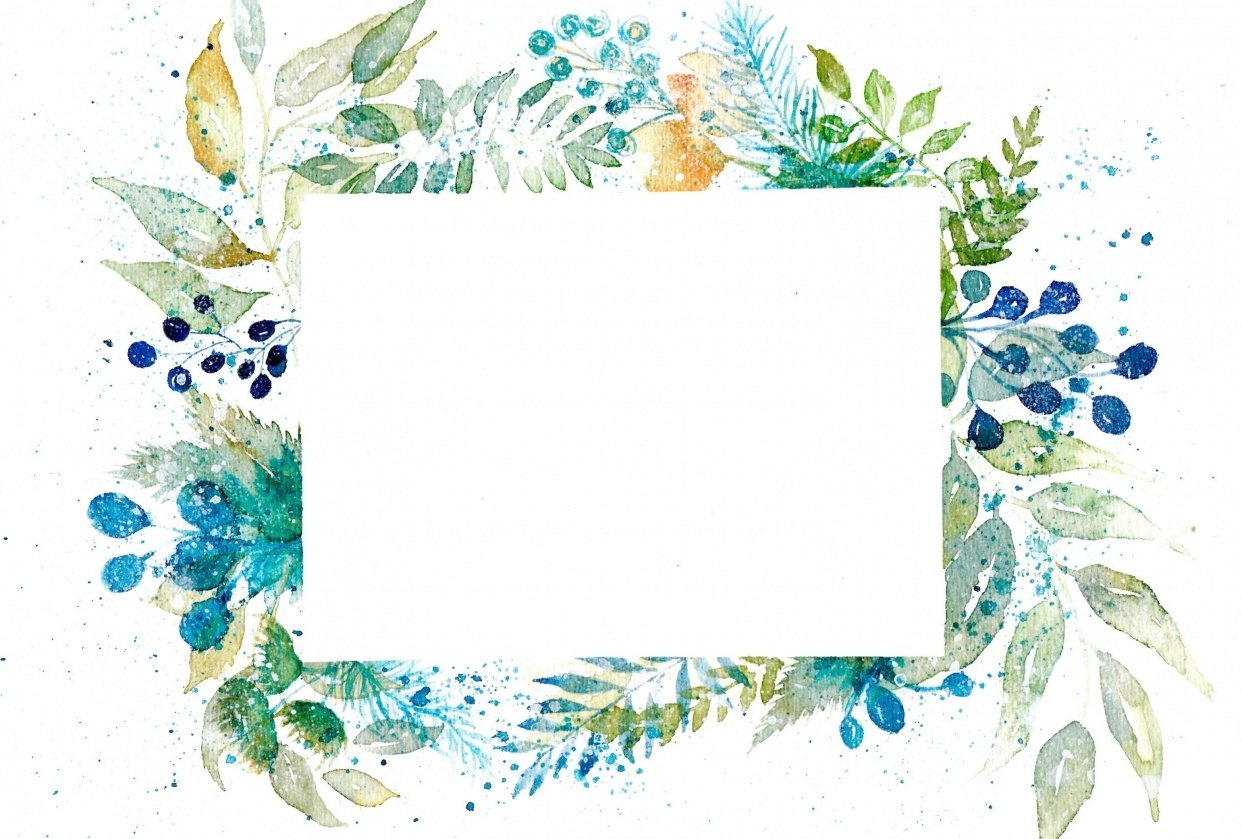 Loose watercolor leaves - student project