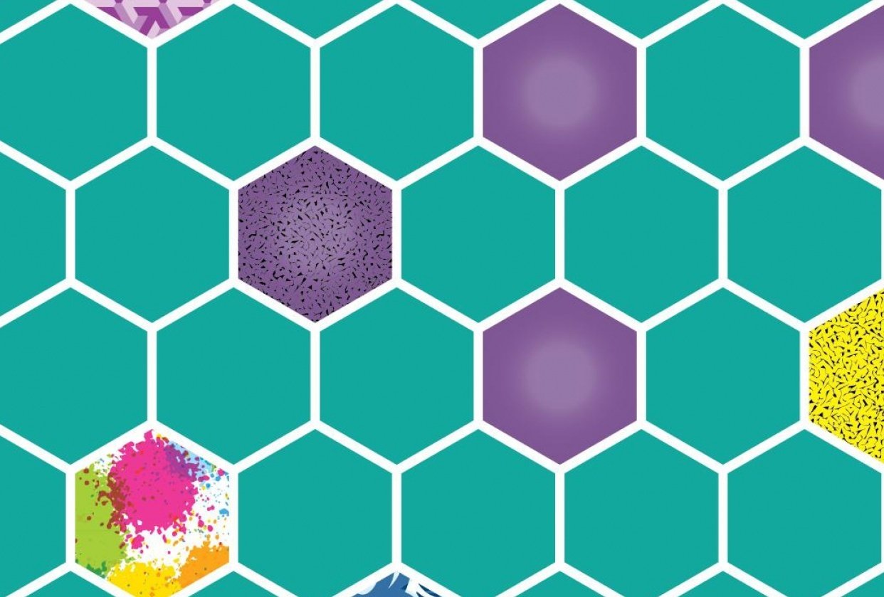 multi color faux pattern project - student project
