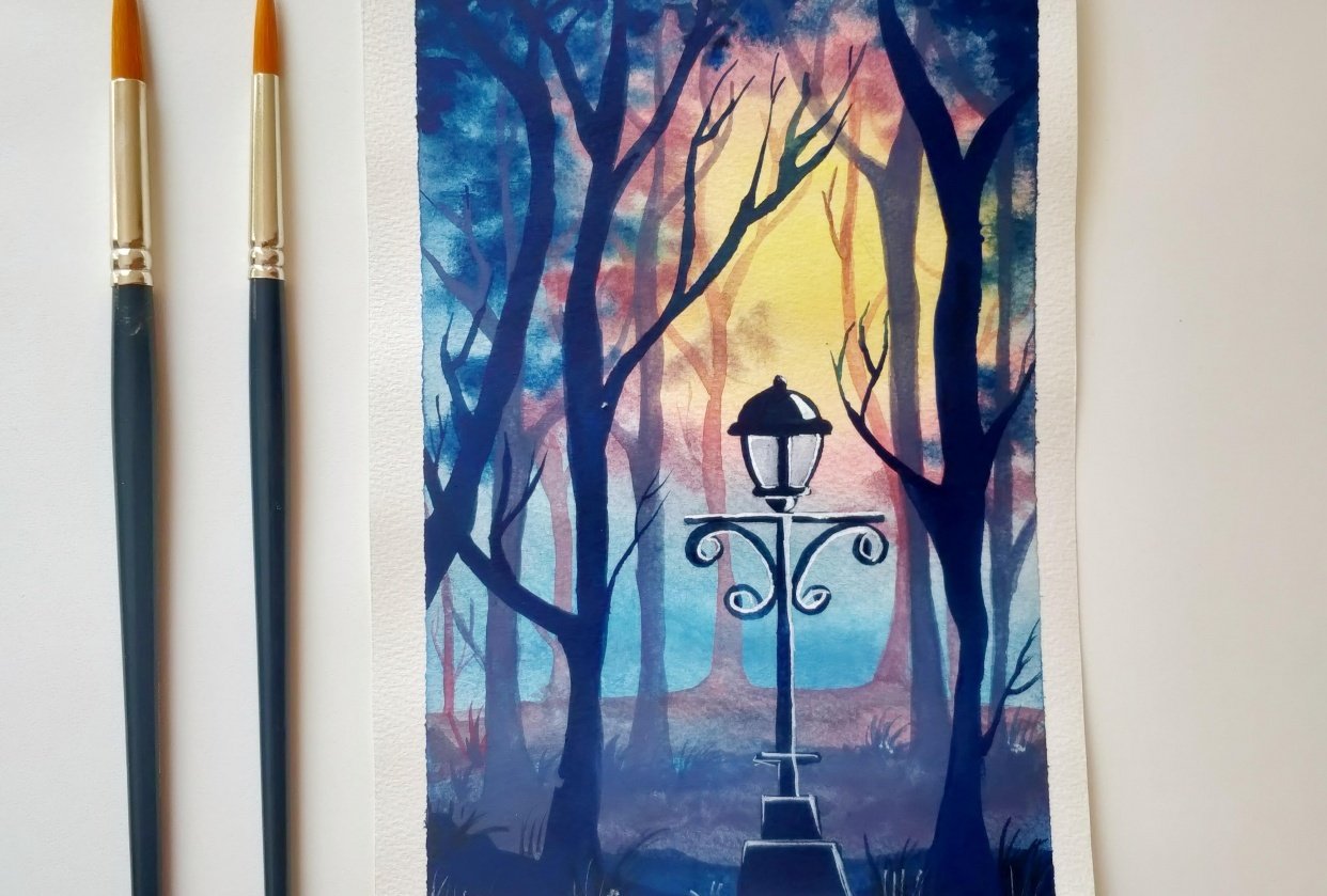 Lamp in woodland - student project
