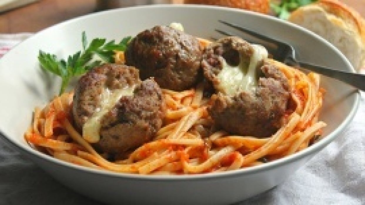 Pepper Jack Cheese Stuffed Meatballs - student project