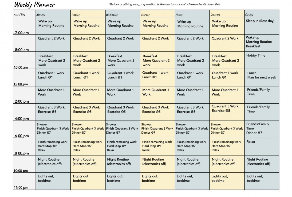 sample-weekly-schedule-skillshare-student-project