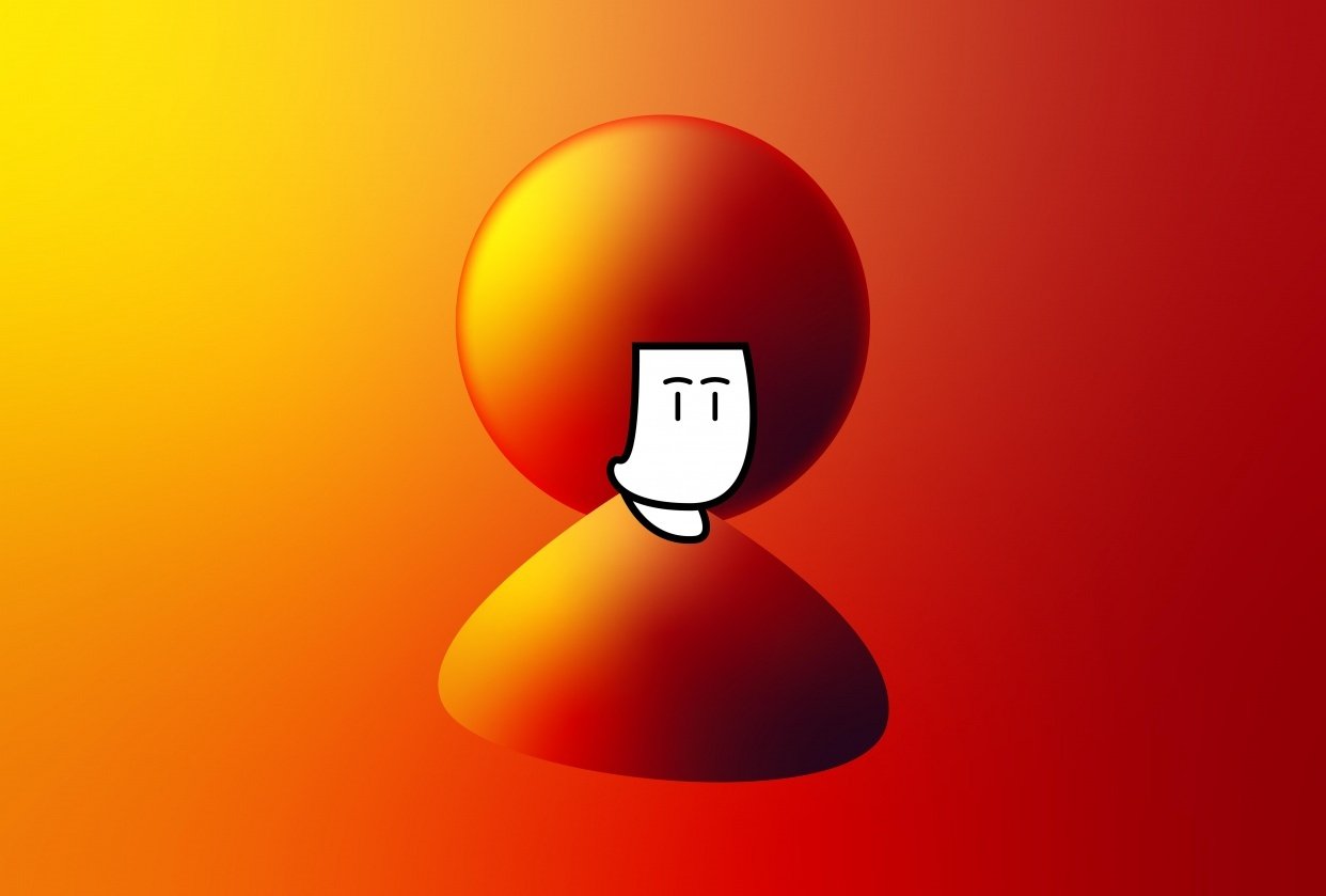 Simple character with Fire-ish gradient - student project