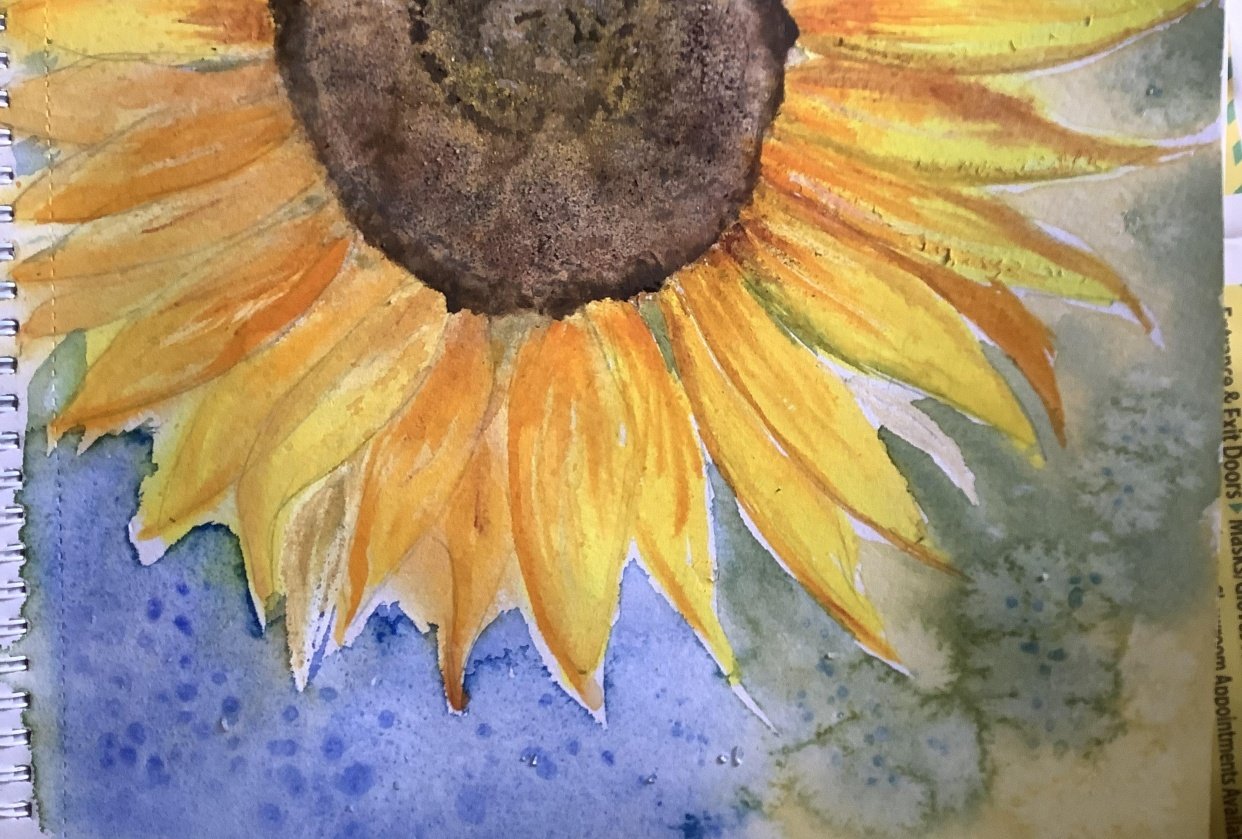 Experimenting with textures for the middle of sunflower - student project