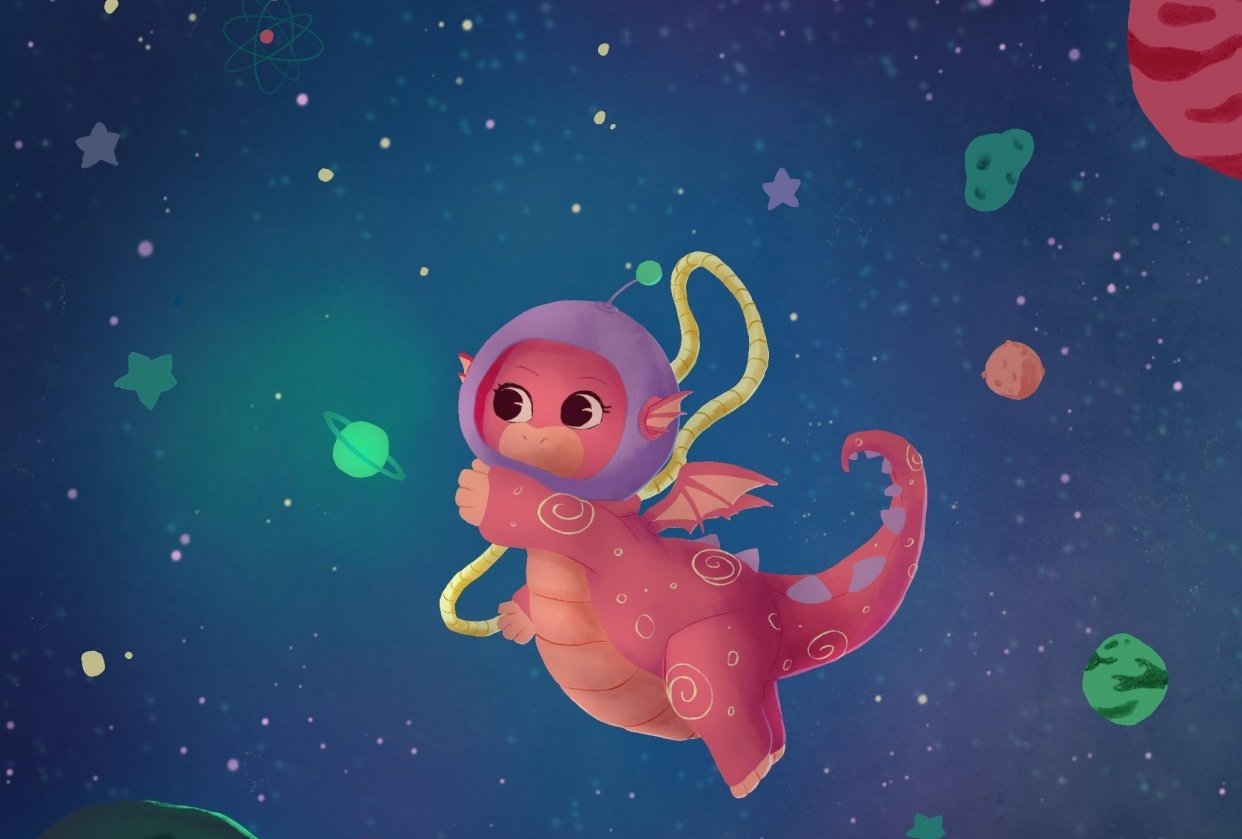 Luna, the Space Dragon - student project