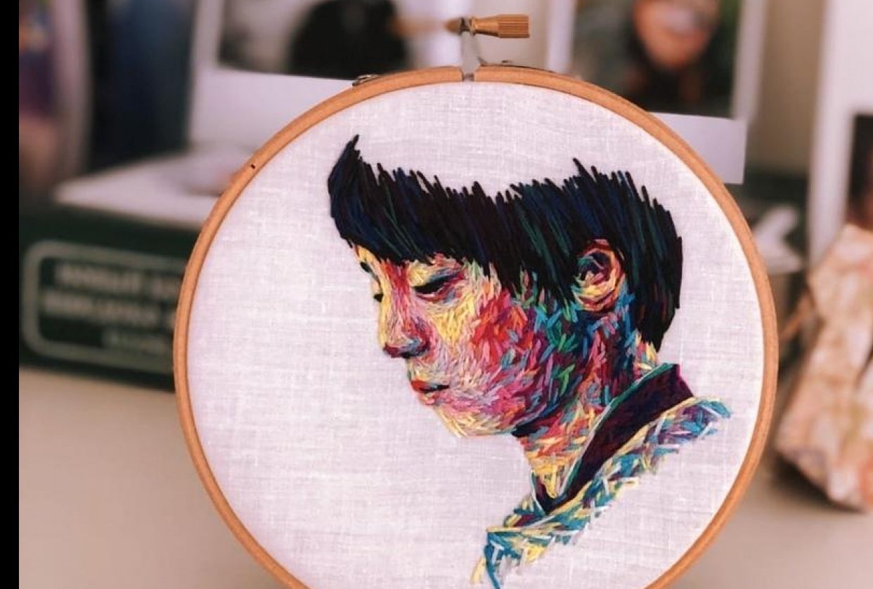 Portrait embroidery - student project