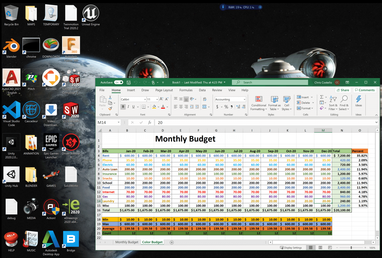 Montly Budget - student project