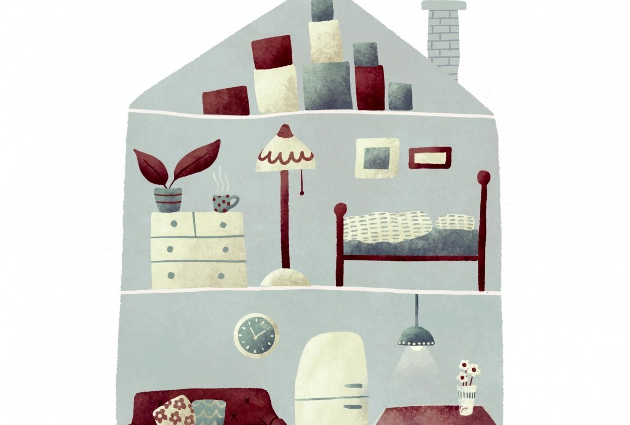 Textured House Illustration - student project
