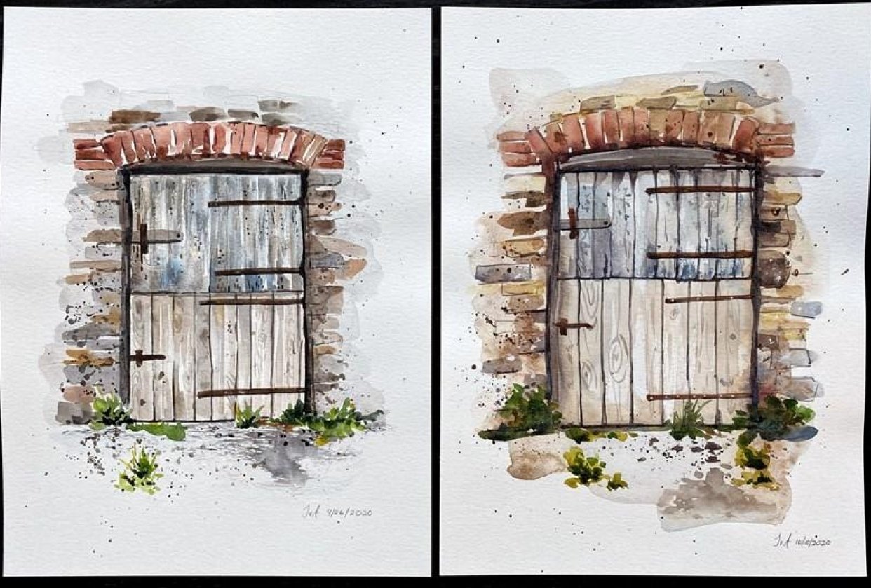 Watercolor workout drills - student project