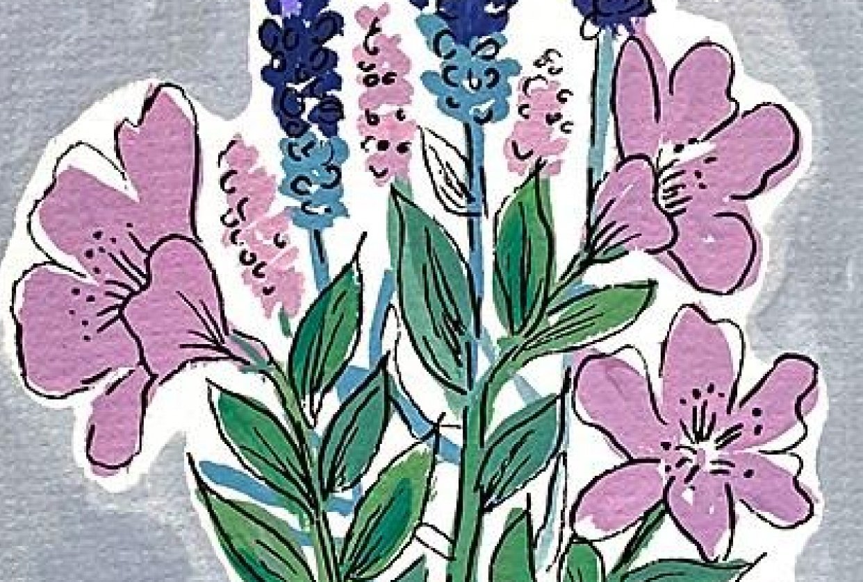 Gouache Florals - student project