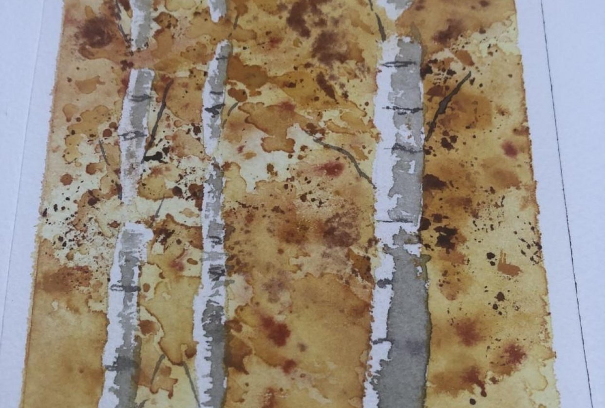 Fall in watercolor - student project