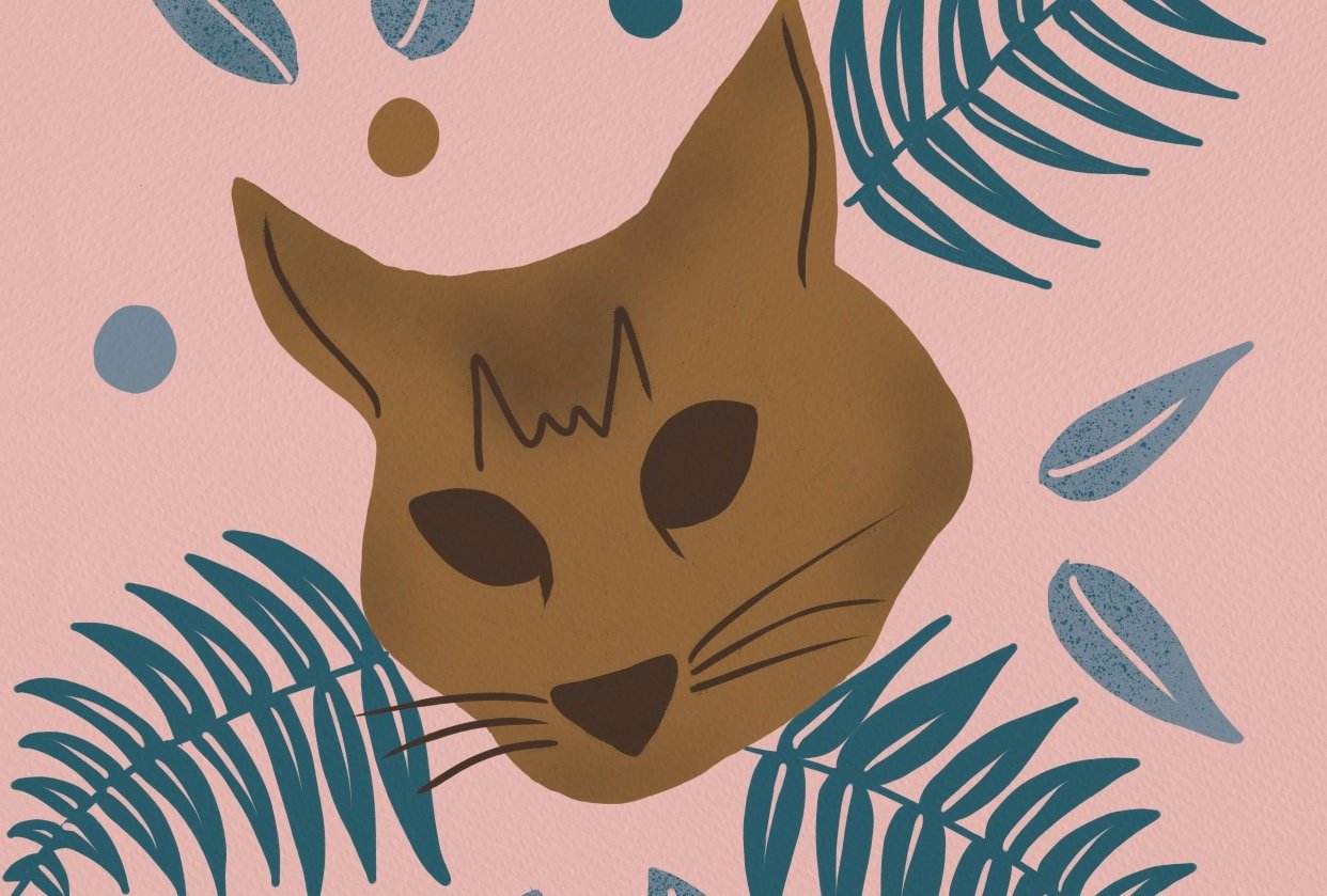 Kitty and Leaf Motif - student project