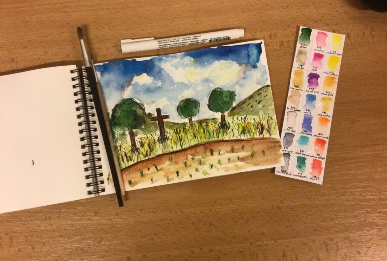 Cross in the field - student project
