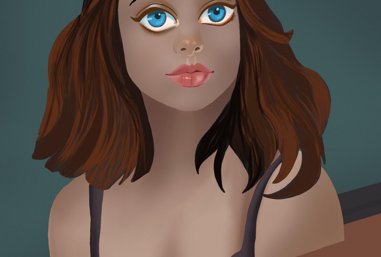 Portrait in procreate - student project