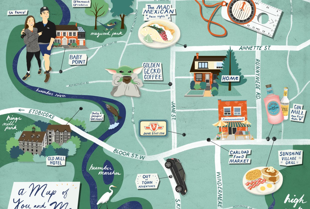Bloor West Village Map A Map Of You And Me" In Bloor West Village, Toronto | Skillshare Student  Project